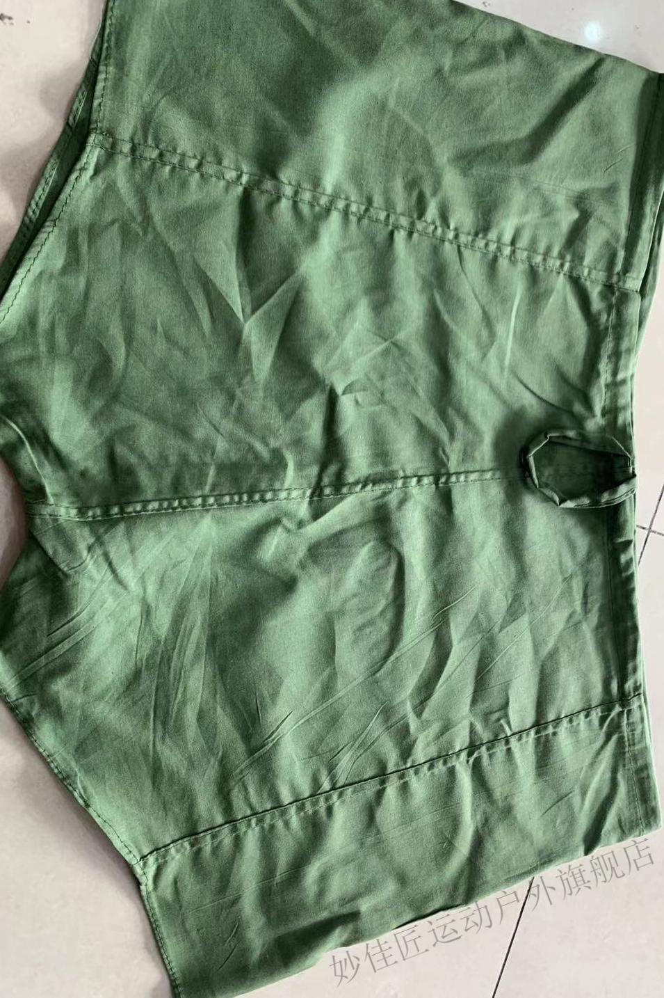 2022 棉八一布内裤男军绿高腰裤衩平角裤四角裤头宽松抽绳 军绿色纯棉