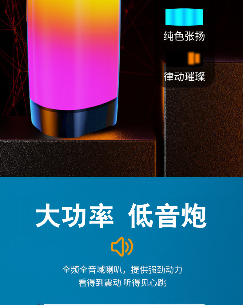 影巨人ai智能蓝牙音箱七彩灯超大声音响高音质家用插卡蓝牙低音炮浪花