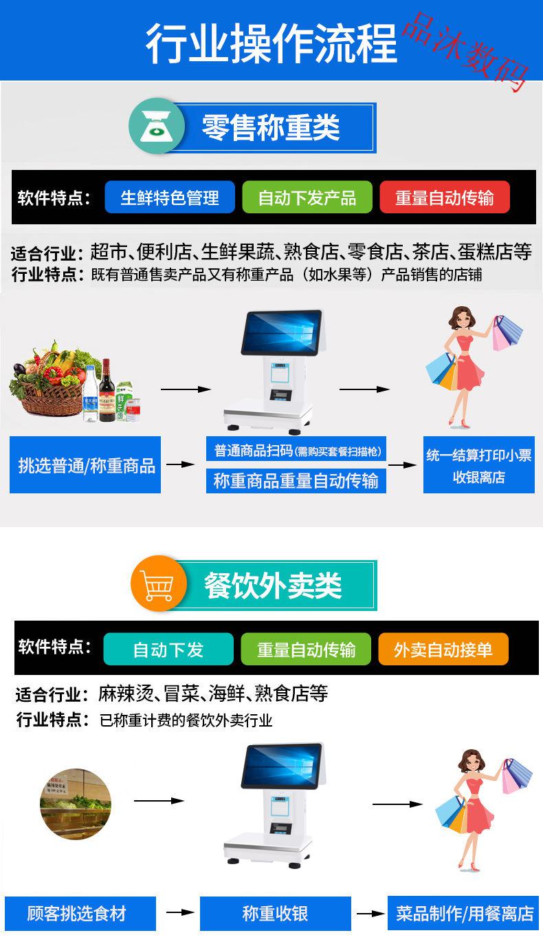 ai智能識別雙屏收銀秤一體機水果零食店生鮮超市電子秤稱重收銀機wjhh