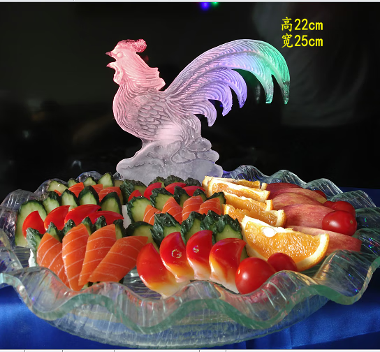 睿贝卡冰雕模具刺身摆盘装饰冰雕模具硅胶大型整月牙冰雕模具牛气冲天