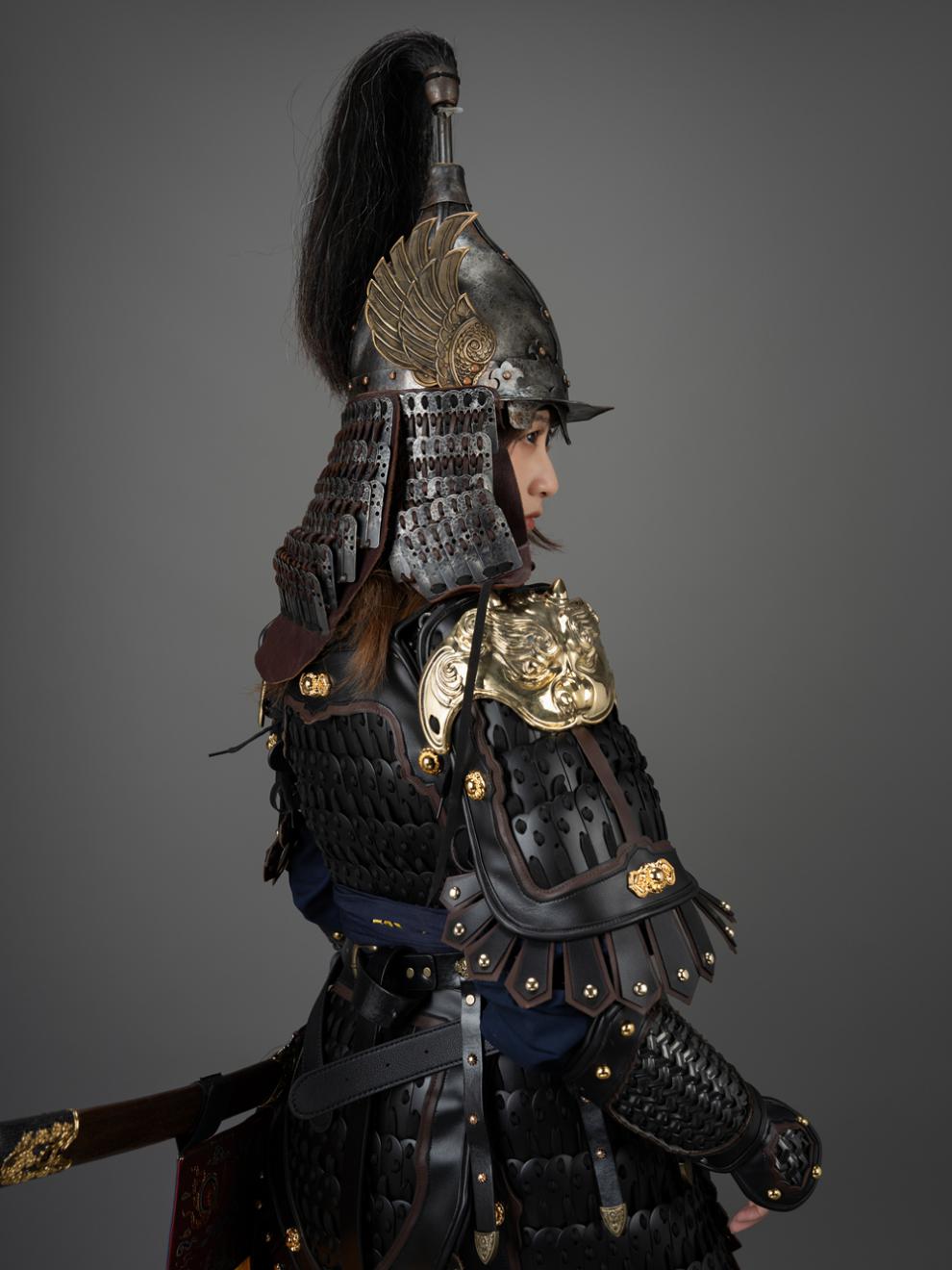 甲胄铠甲宋 明扎甲 札甲 甲胄 真人可穿 中式盔甲 将校 小码黑札甲