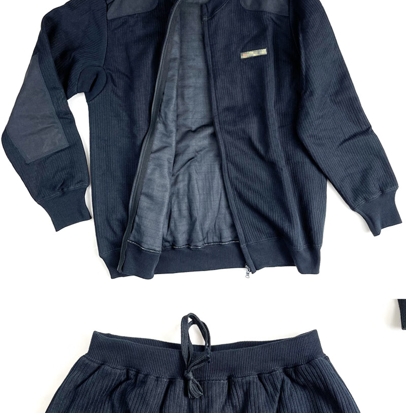 军迷绒衣绒裤绒衣绒裤套装海藏青色秋冬季保暖防寒衣毛衣裤拉链户外