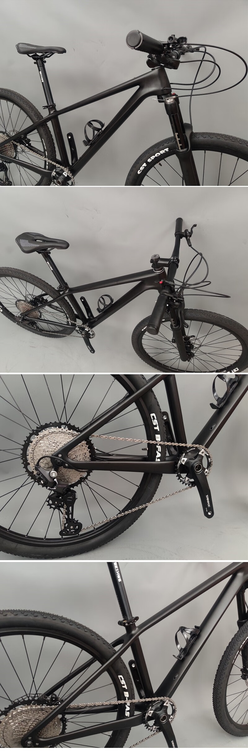 顾众bmw宝马碳纤维山地自行车 黑武士m6100单盘12速变速气叉油刹培林