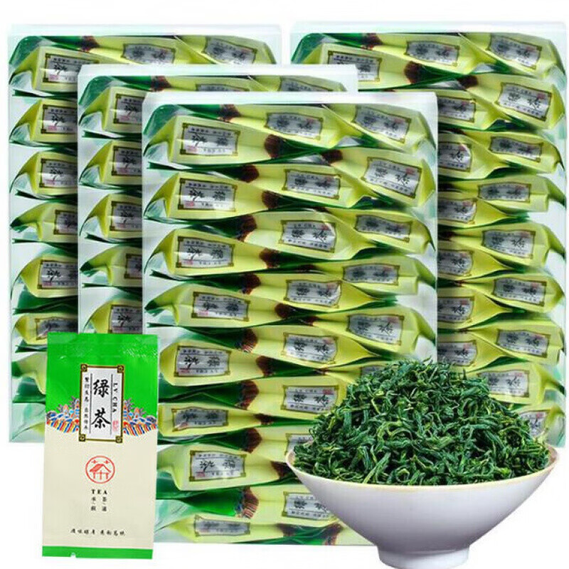 绿茶新茶叶浓香型独立小包装袋装一次性茶包茶水分离杯4盒共100小袋