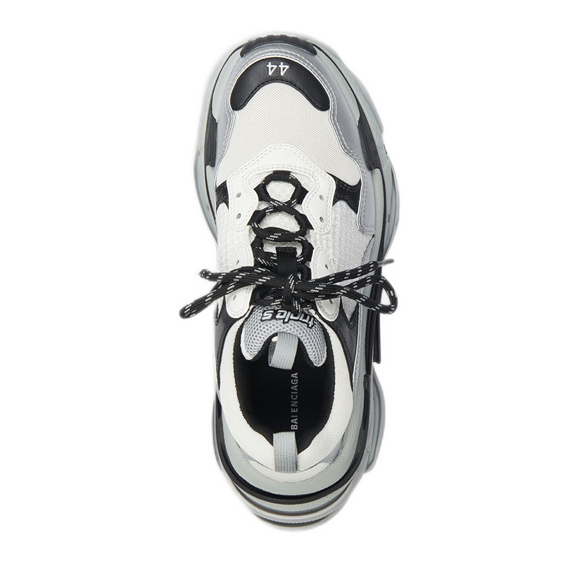 balenciaga巴黎世家男鞋运动鞋triple s 银色黑色和灰色双层泡沫和