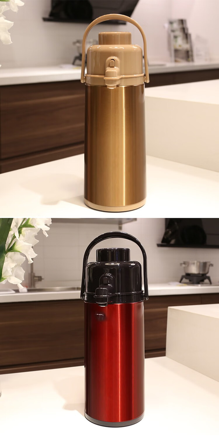 2022新品气压式保温壶不锈钢气压瓶按压式大容量压力壶热水瓶暖水壶
