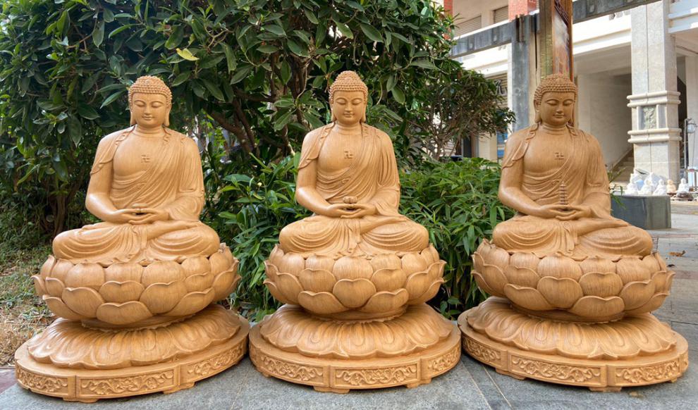 朴春 沉香大日如来佛像阿弥陀佛木雕西方三圣三宝佛观音供奉摆件 西方