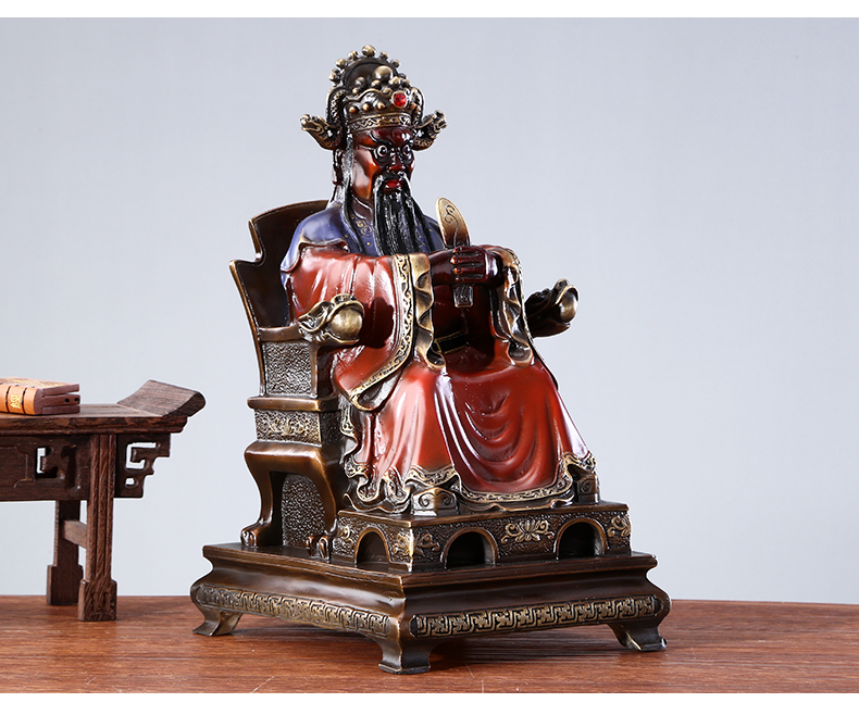 冠门佛具圆通佛具五爷佛像五台山纯铜广济龙王菩萨财神神像供奉摆件五