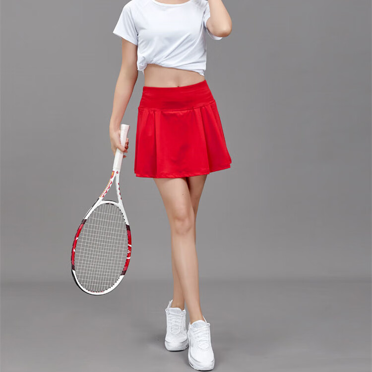 tpez 22年女运动短裙速干羽毛球网球裤裙跑步防走光半身百褶裙上衣