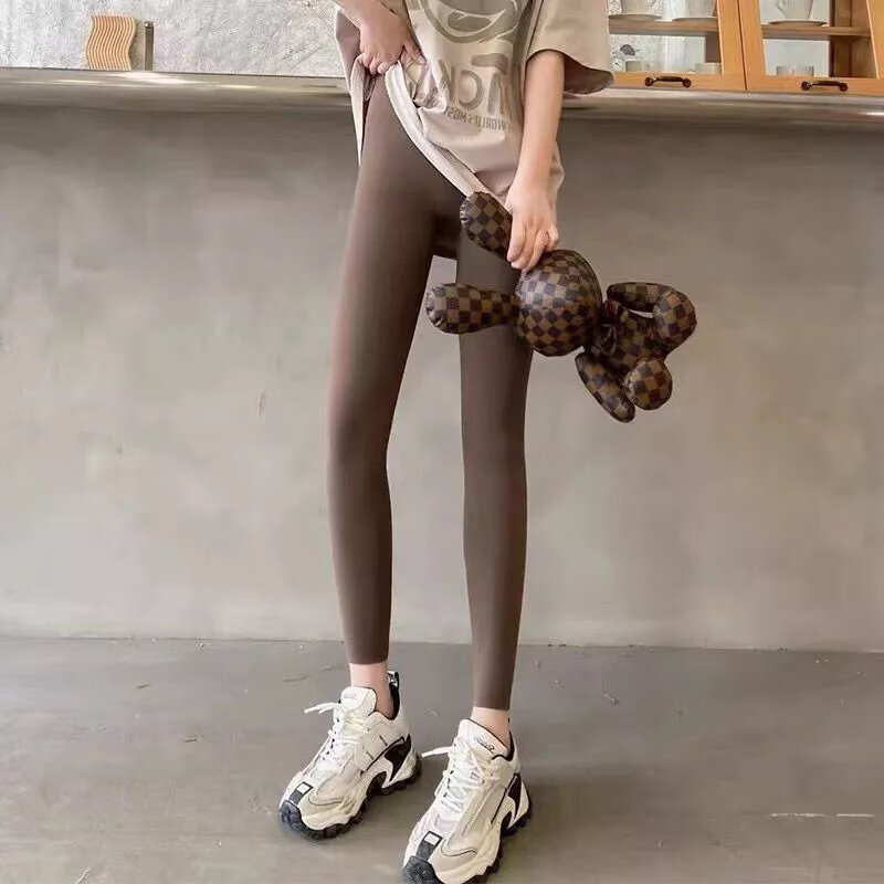 【特价捡漏】恒源祥官方22年咖啡色芭比裤九分鲨鱼裤高腰提臀健身裤女