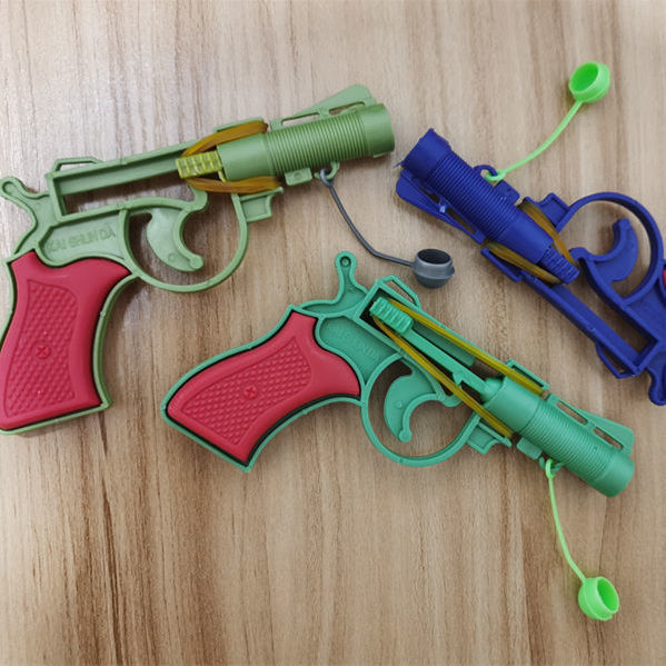 噼啪枪儿时经典怀旧咚咚枪橡皮筋枪放纸团打空玩具枪可发射模型简易款