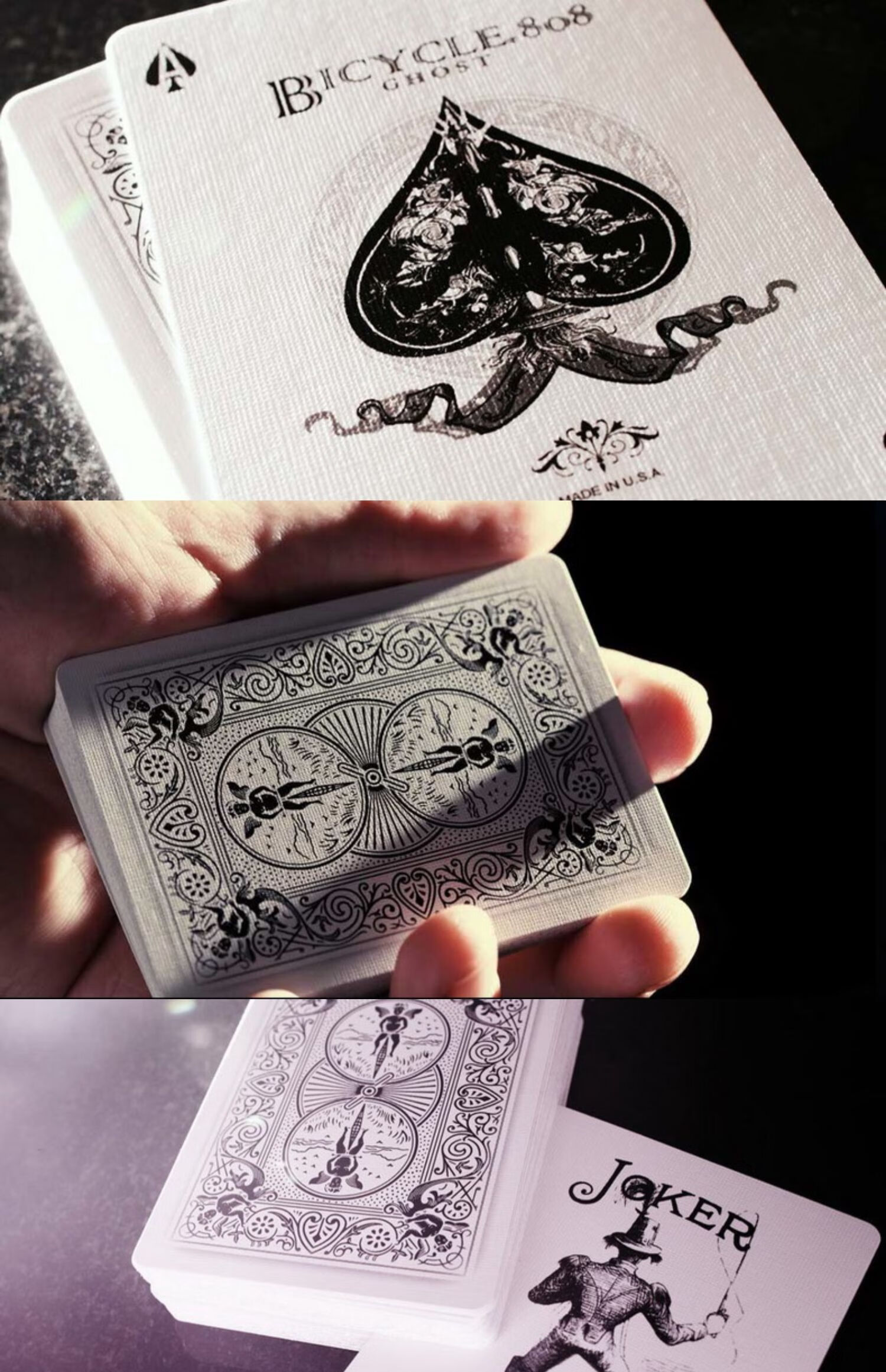 黑幽灵白幽灵单车扑克牌进口收藏花切ellusionist 黑幽灵单车牌 幽灵