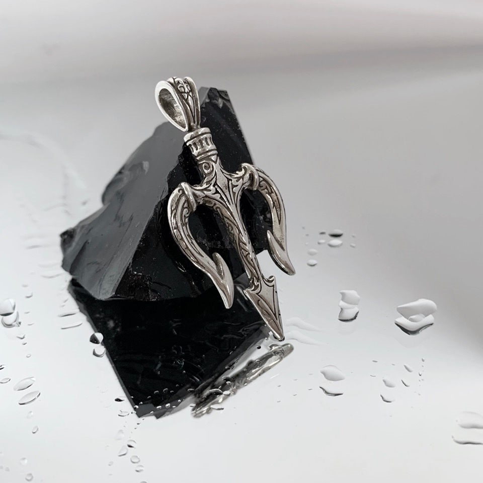 baofanchi项链海王三叉戟男嘻哈霸气个性复古海神波塞冬小众何厌同款