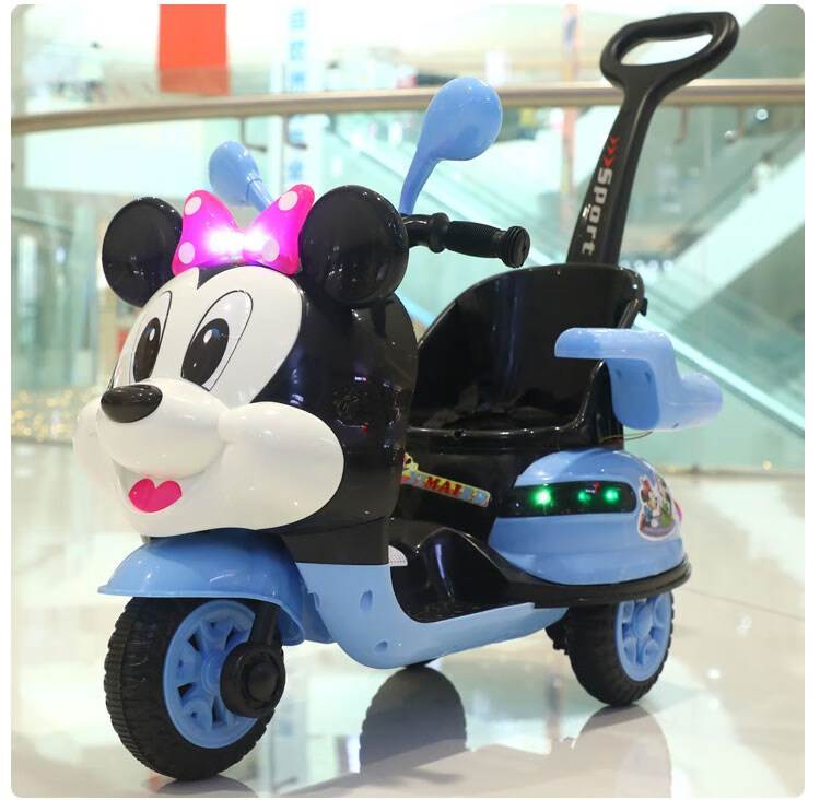 迪士尼disney新款婴儿童电动摩托车可坐人遥控车宝宝玩具车135岁女孩