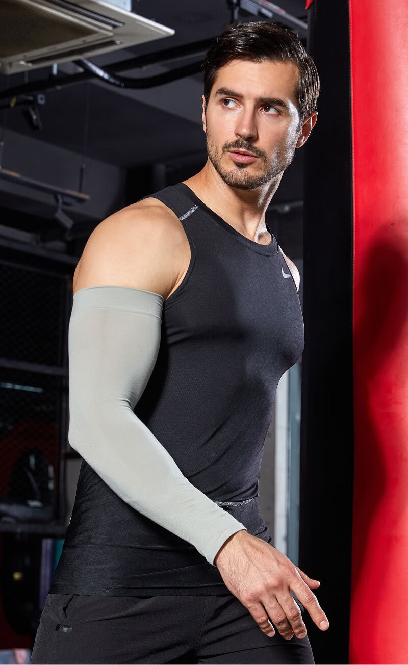 迪芙熙 男士冰袖防晒大码冰袖男士加厚大粗臂夏季冰丝防晒袖套男运动