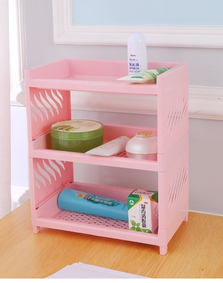 桌上塑料架子厨房多层桌面置物收纳小号简易小型迷你宿舍家用杂物