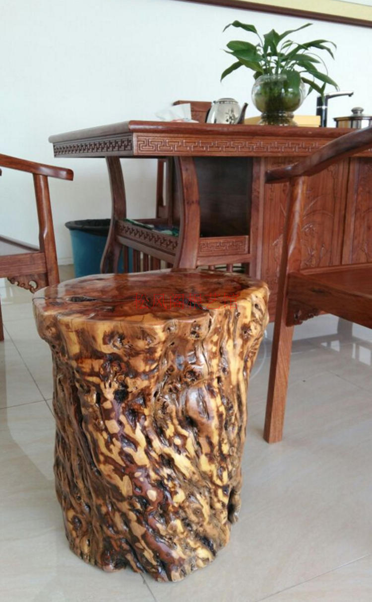 枣木墩子原木树桩树墩树桩根雕椅墩茶几凳子茶凳圆凳花架 高48-50直径