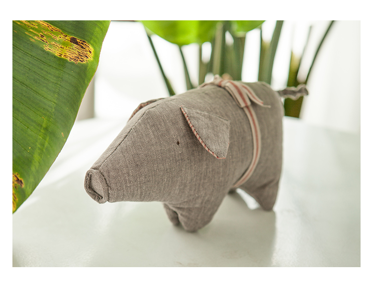 荷兰猪抱枕系亚麻料大猪萌居居北欧居家风手感凉凉柔软货cozy铺麦吉粉