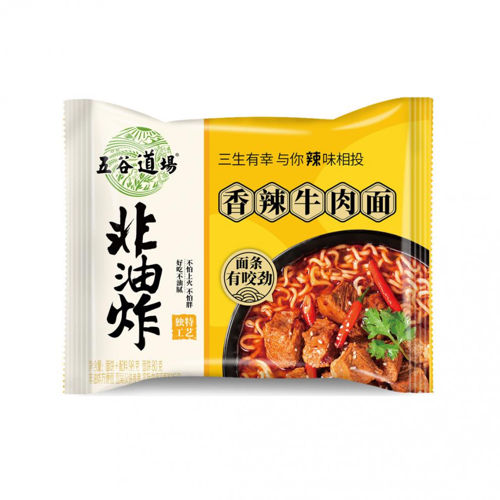 五谷道场泡面非油炸方便面红烧牛肉整箱香辣牛肉日式豚骨小鸡小鸡炖