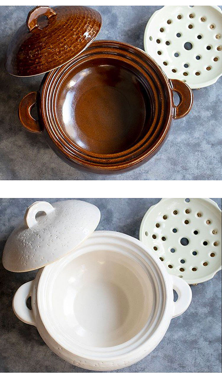 长谷园伊贺烧砂锅日本女子锅带蒸屉多功能耐热陶土锅焖饭煮粥炖汤砂锅