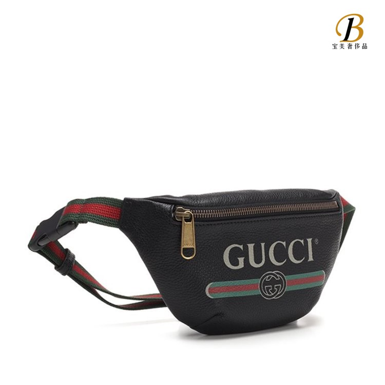 gucci古驰酷奇19新款黑色皮质男士女士通用胸包腰包5277920gcct8164