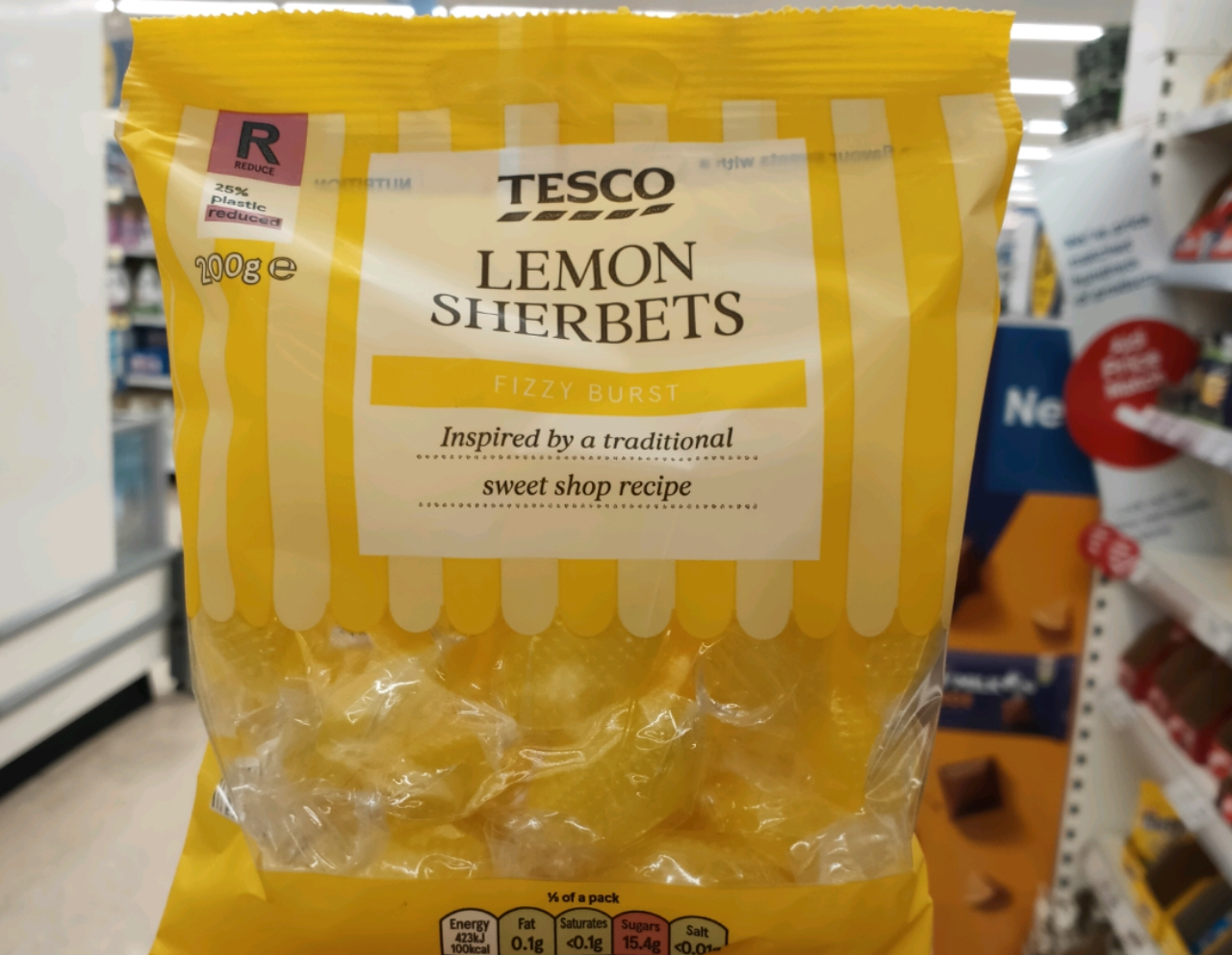 柠檬雪宝糖 2件 英国tesco lescon sherbets柠檬雪宝水果糖薄荷糖