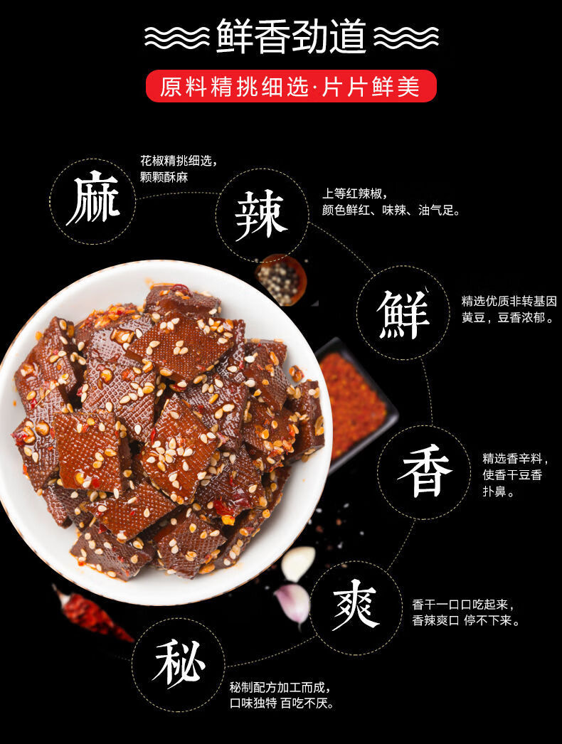 正宗湖南平江酱干香干125g 香辣豆干辣条休闲麻辣小吃零食 超辣香辣