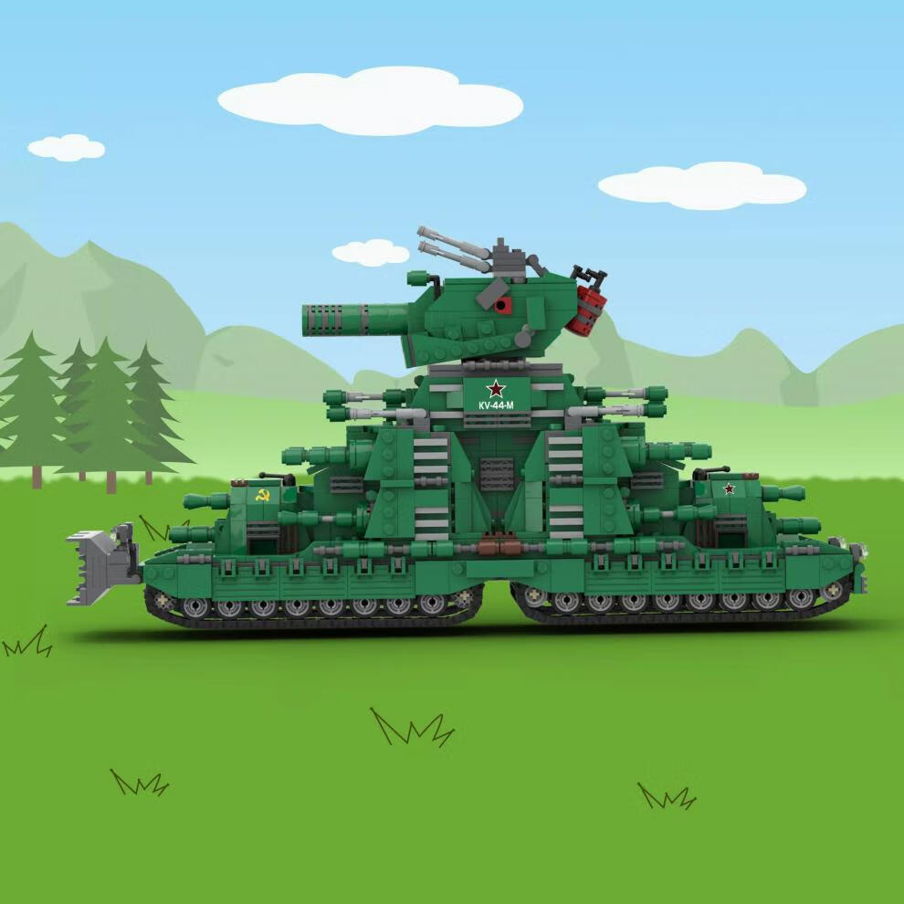 【速发】坦克kv44兼容玩具模型拼装积木moc还原坦克世界kv-44重型坦克