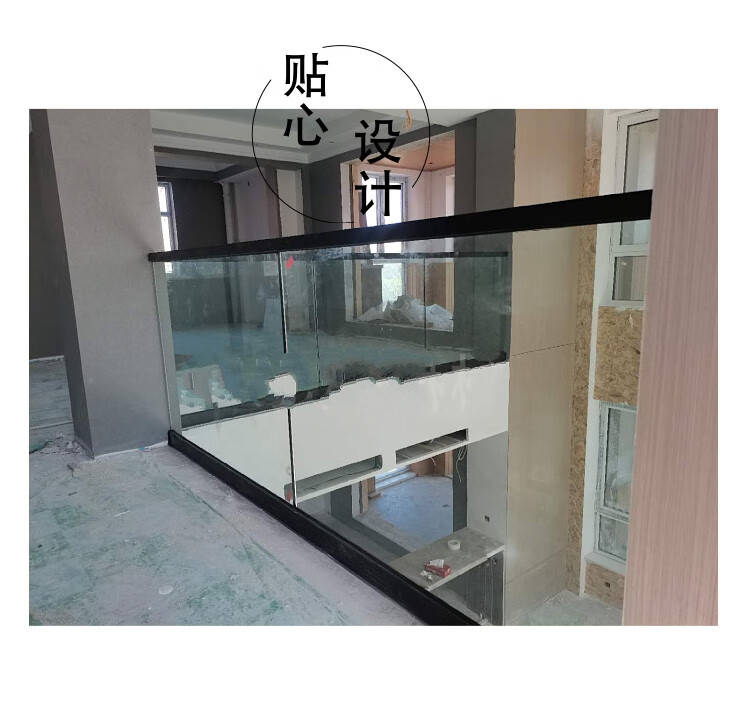 苏弘适用无框玻璃栏杆楼梯扶手卡槽明装铝槽u型预埋钢槽地槽阳台玻璃