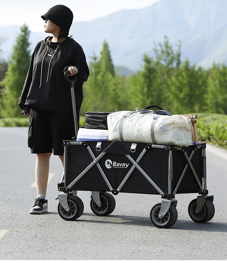 厂家直销户外野营车老人超市购物买菜小拉货手推车折叠车便携家用小号