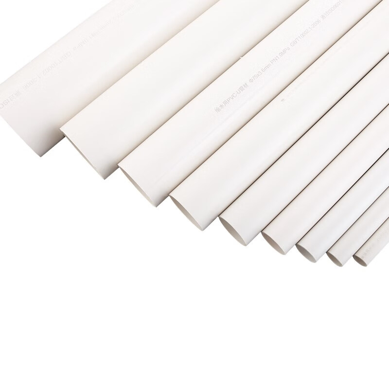 下水管硬管ppc水管空心塑料管硬pe排水管家用白色自来水水冷管 外径