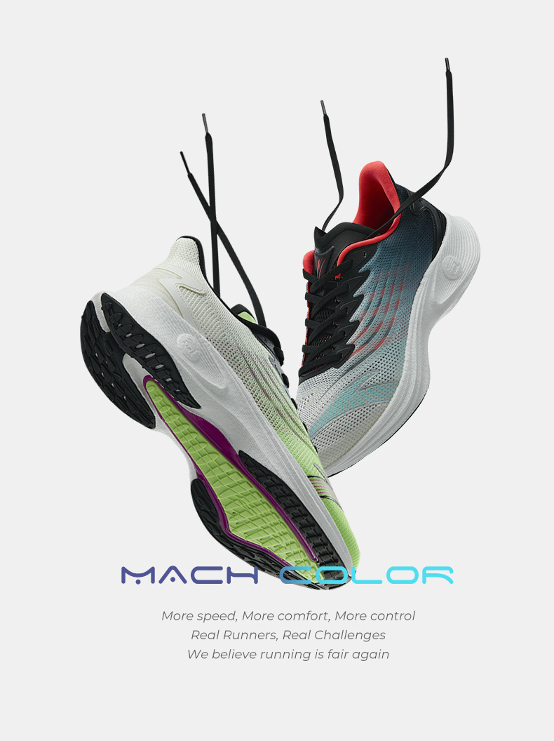 安踏男鞋马赫2代氮科技2022春夏新款训练跑鞋缓震跑步鞋荧光闪耀绿黑