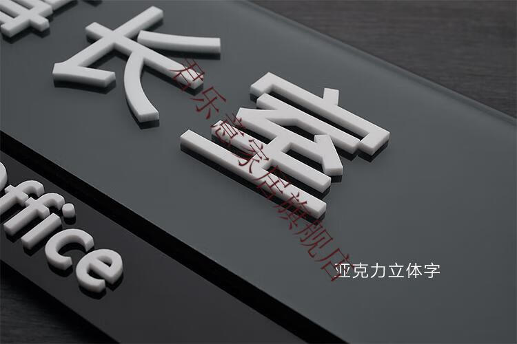 牌office标识牌广告牌总经理标牌笼趣深灰色定制款可变更内容21x9cm