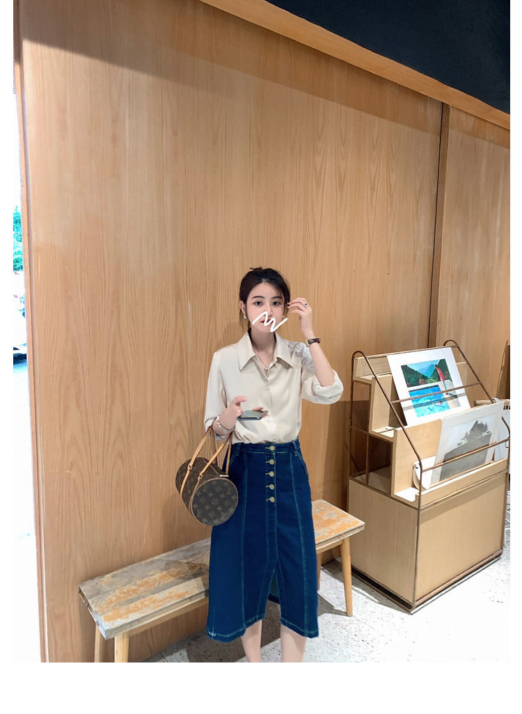 vzvk2022年春季夏设计感小众复古港味衬衫女时尚上衣春百搭洋气衬衣