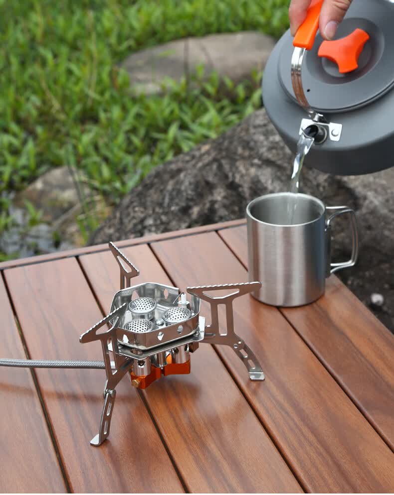 具套装便携卡式炉户外便携式瓦斯炉具防风猛火三头炉头露营折叠高山燃