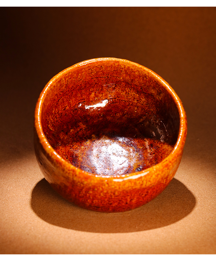 沐享手工茶具大樋长楽作黄乐烧茶碗原装木盒陶器日式