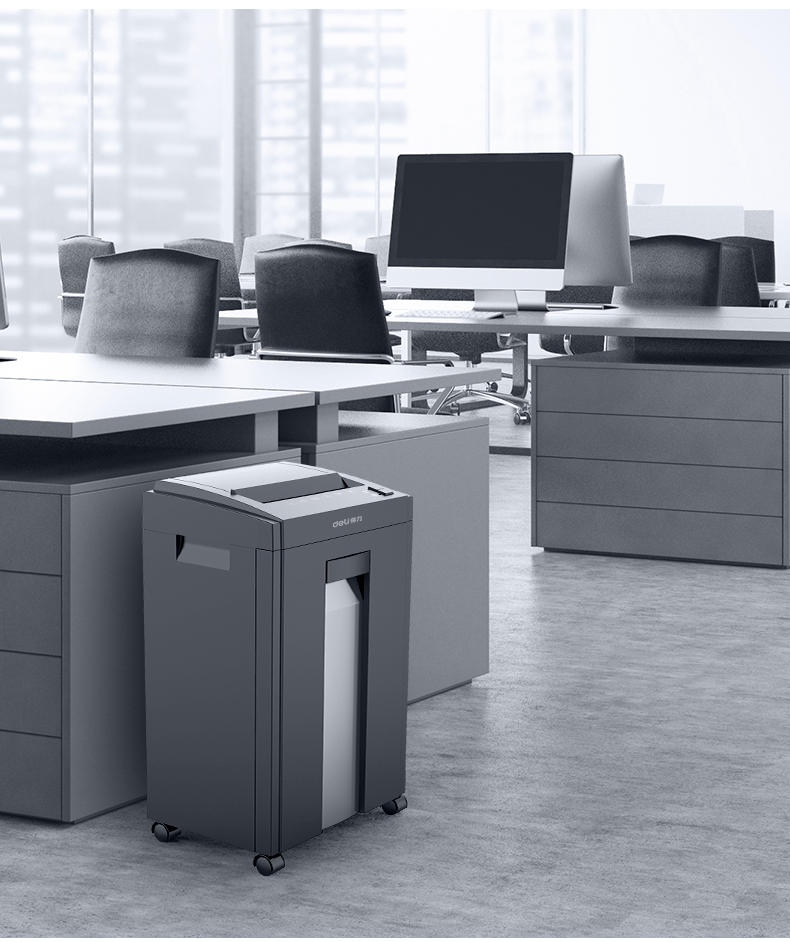 得力27530碎纸机办公室大型文件碎纸机商用大功率电动碎纸机电动文件