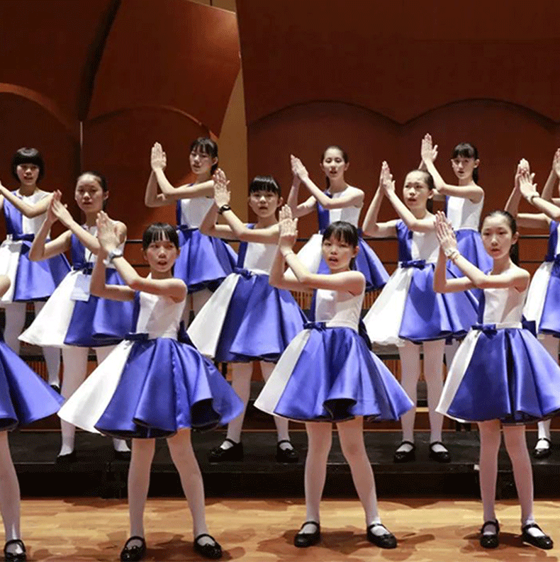 儿童合唱服中小学生大合唱演出服表演服大合唱团服初中生诗歌朗诵女款