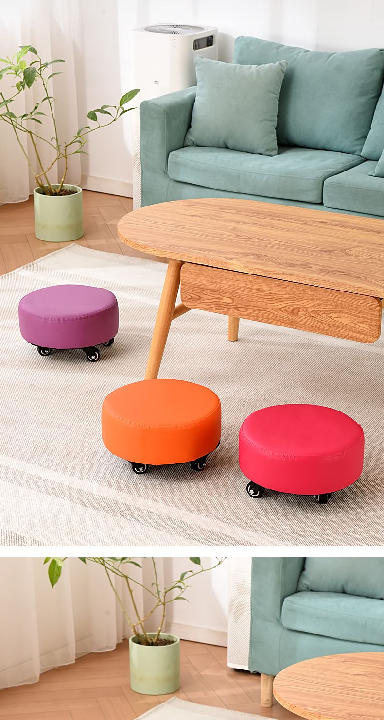 墨绩 带轮子的凳子 带轮凳子 带轮小凳子 带轮子的小凳子滑轮凳子可