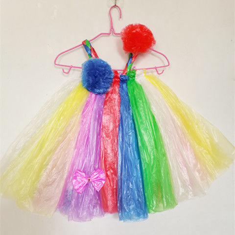 环保服装手工创意diy材料幼儿园亲子走秀塑料袋时装秀表演服小孩子