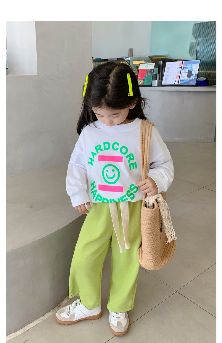 楚歌质优品2022女童春装新款童装儿童韩版t恤衫中小童打底上衣宝宝内