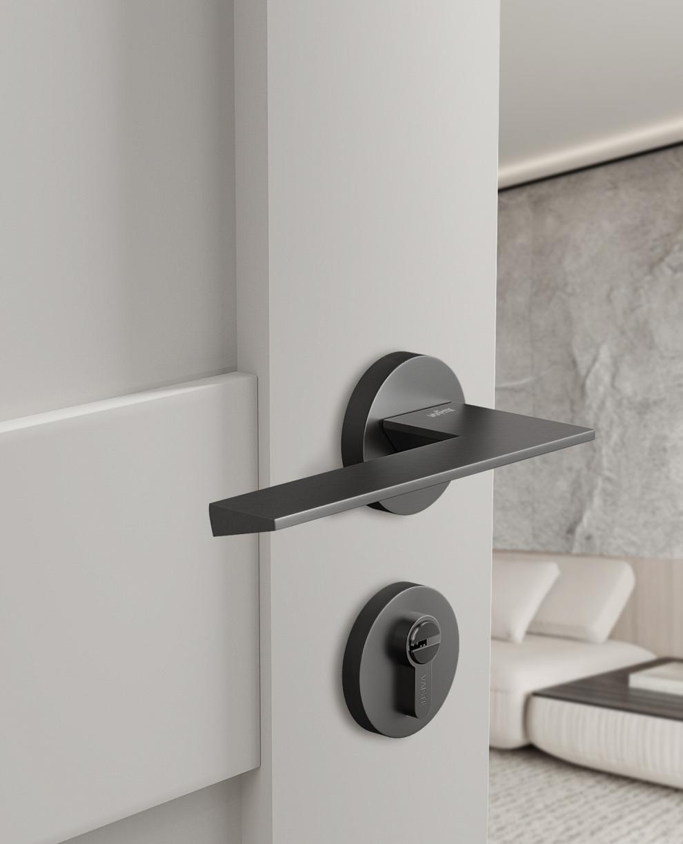 电磁锁磁吸锁威思特磁吸门锁室内黑色卧室门锁静音磁力分体锁家用简约