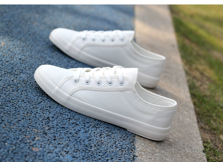 卡帝乐鳄鱼轻奢透气百搭纯白色帆布鞋男女夏季文艺小白鞋平底情侣布