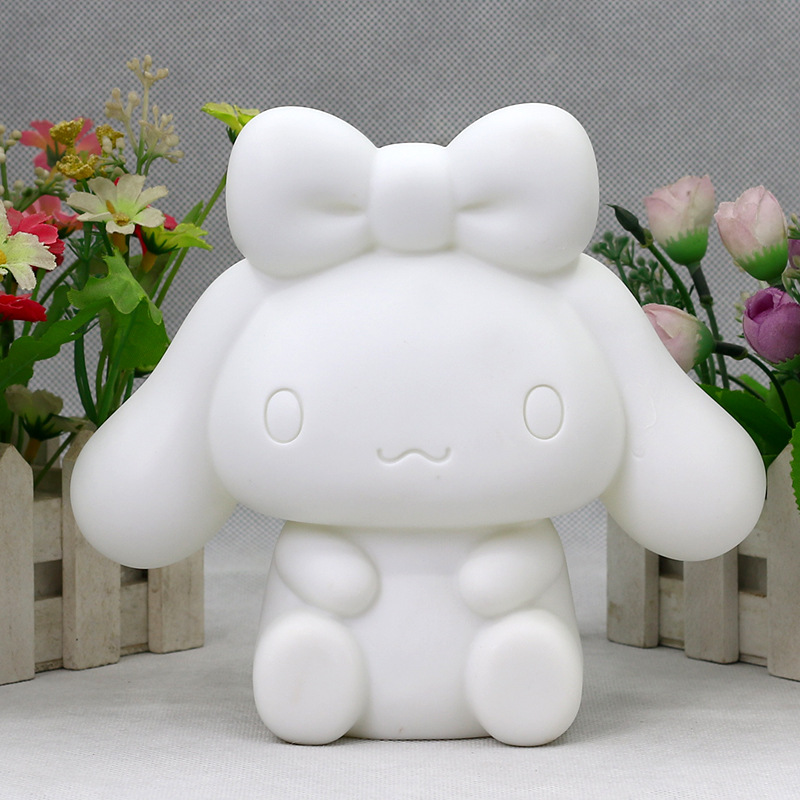 手工diy搪胶涂色娃娃非石膏白胚彩绘涂鸦存钱罐玩具 yl-a12龙猫【图片