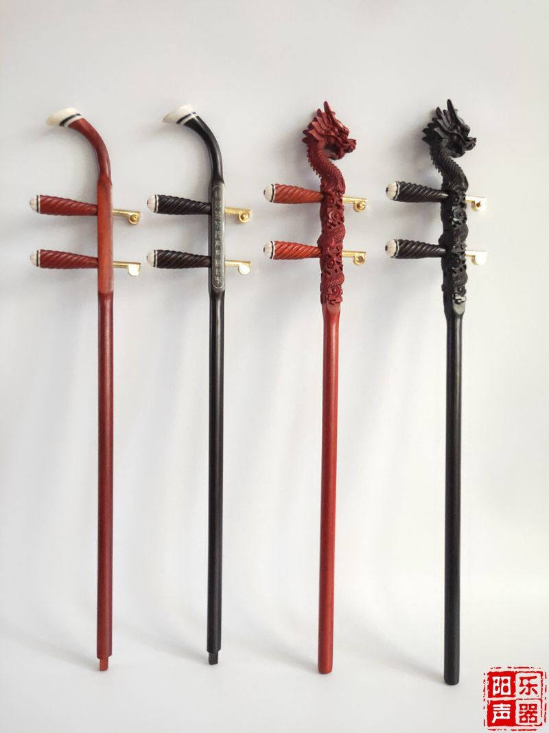 黑檀二胡杆高胡越胡二胡琴杆龙头红木紫檀二胡杆子木轴款铜轴款黑檀黑