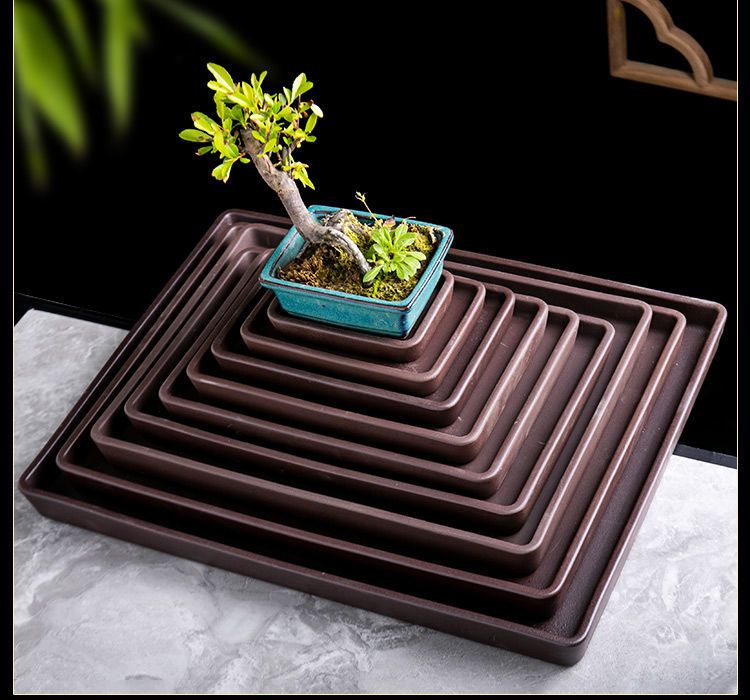 睿格达盆景花托紫砂托盘花盆接水盘陶瓷圆形盆托假山底座底托垫sn1712