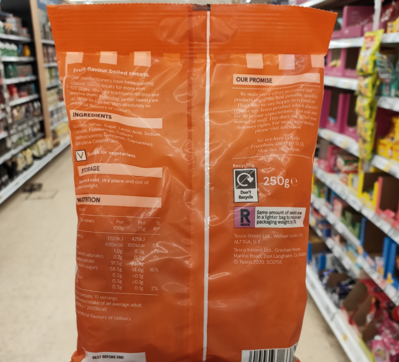 英国tescolesconsherbets柠檬雪宝水果糖薄荷糖进口糖tesco柠檬雪宝