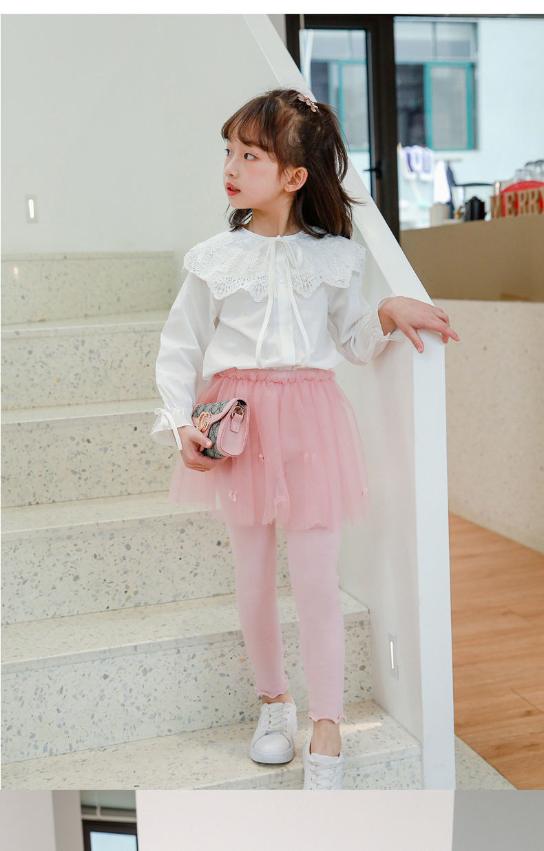 春季儿童裙裤韩版仙女纱裙洋气女童裙裤公主裙童装打底裤裙潮黑色88