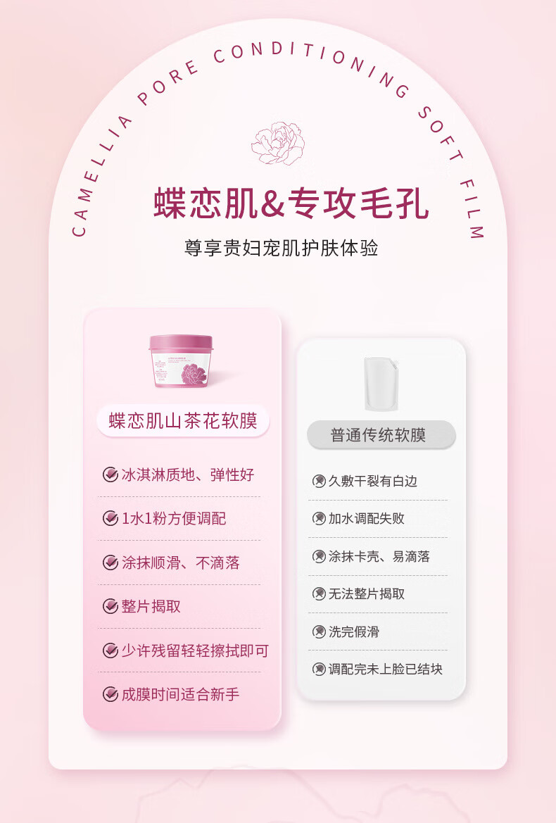 造物者山茶花清洁软膜毛孔调理软膜粉清洁软膜涂抹面膜泥膜补水保湿旗舰 升级款蝶恋肌山茶花面膜*1