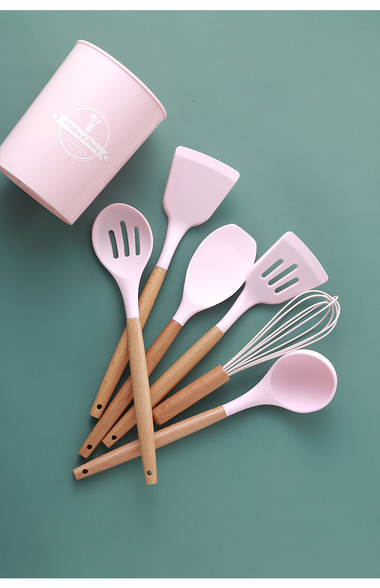 聚贤圈硅胶厨具套装家用炒菜铲子勺子锅铲烹饪工具套装做饭套装厨具